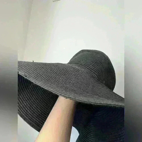 Joe Fresh Women’s Black Paper Polyester Large Euro Summer Coastal Sun Hat - Picture 3 of 8